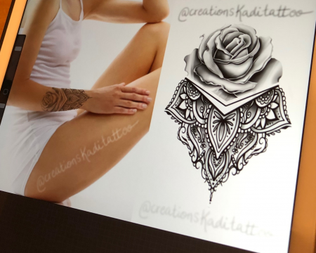 rose mandalas ipad tattoo drawing