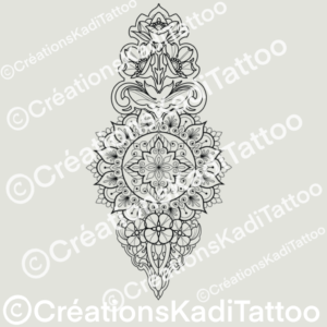 Tatouage mandalas ornemental fleuri