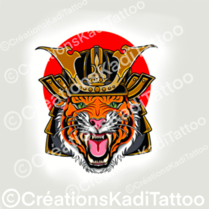 Tatouage tigre samourai néo-trad